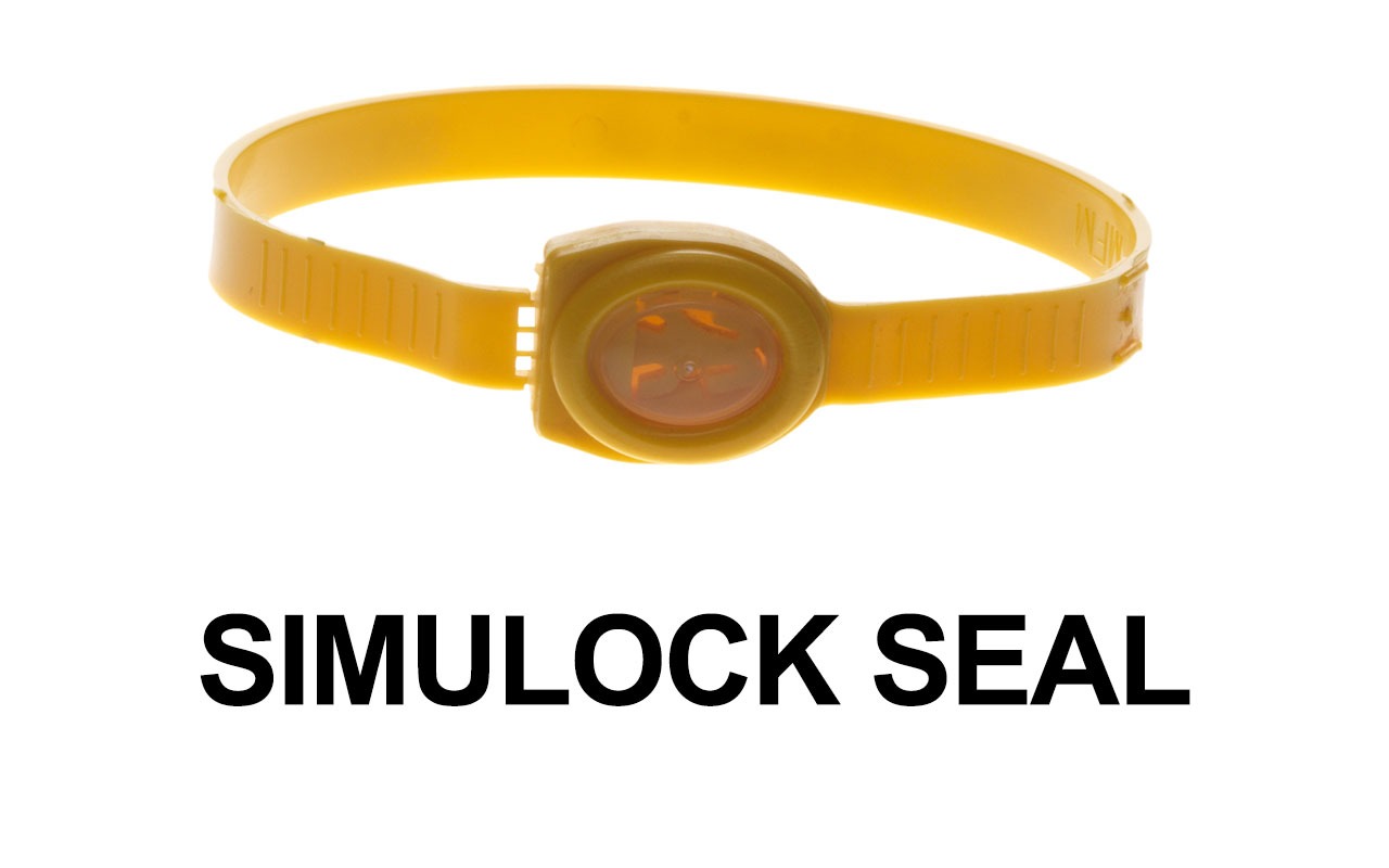 Simulock Trailer Door Seal Yellow Locked 8" Tail Length