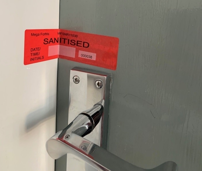 Hotel Door Sanitised Label 1